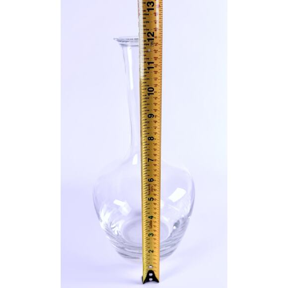 Vintage Wine Decanter 12” Clear Glass Carafe Vase Thick Base MCM Shapely - Picture 12 of 14